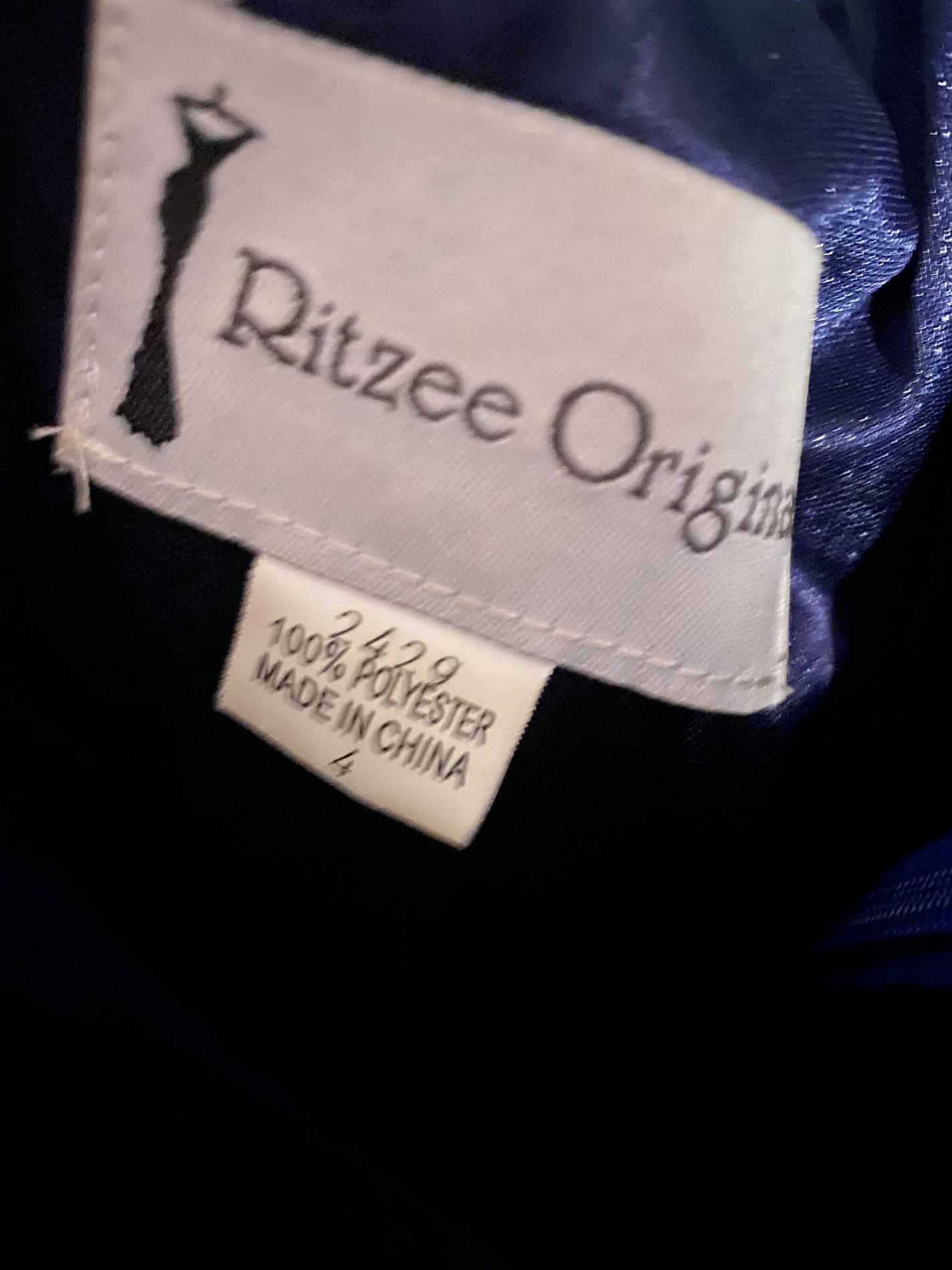 Ritzee Original Size 4 Strapless Blue Floor Length Maxi on Queenly