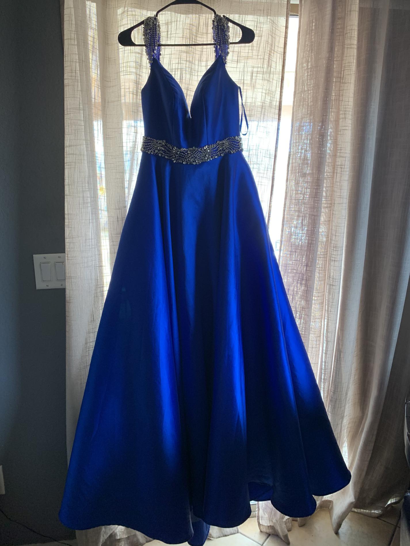 Size 8 Royal Blue Dress With Train on Queenly