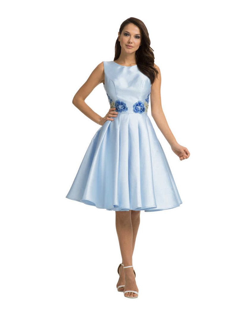 Chi Chi London Size 6 Satin Light Blue Cocktail Dress on Queenly