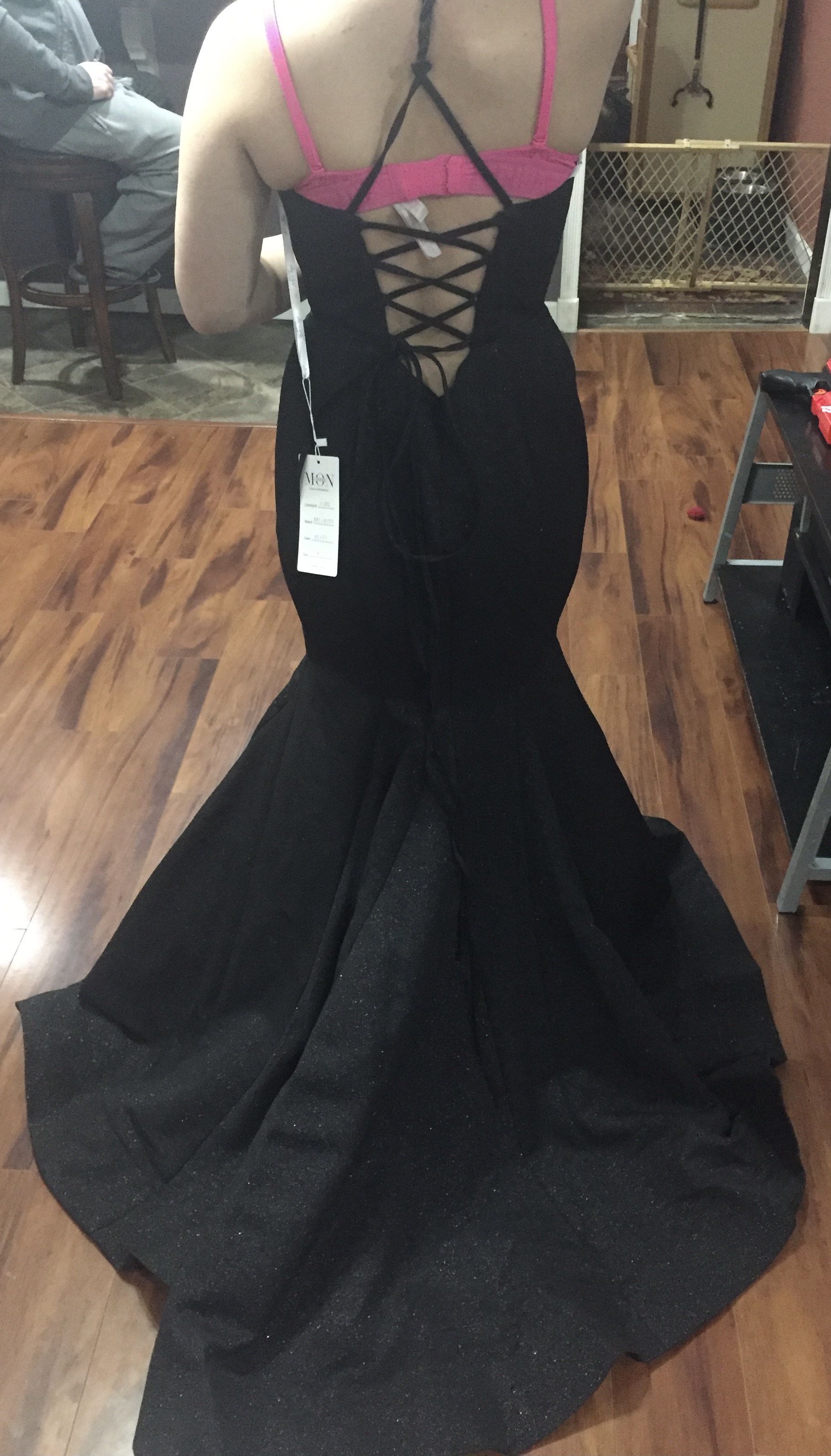 Mon Cheri Size 8 Prom Black Mermaid Dress on Queenly