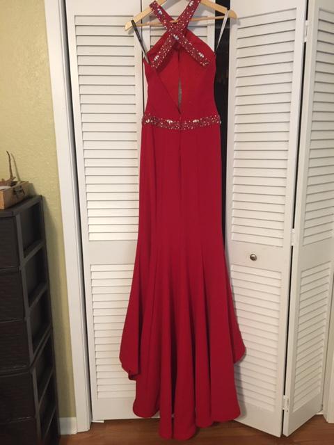 Style ? Tony Bowls Size 0 Pageant Red Dress With Train on Queenly