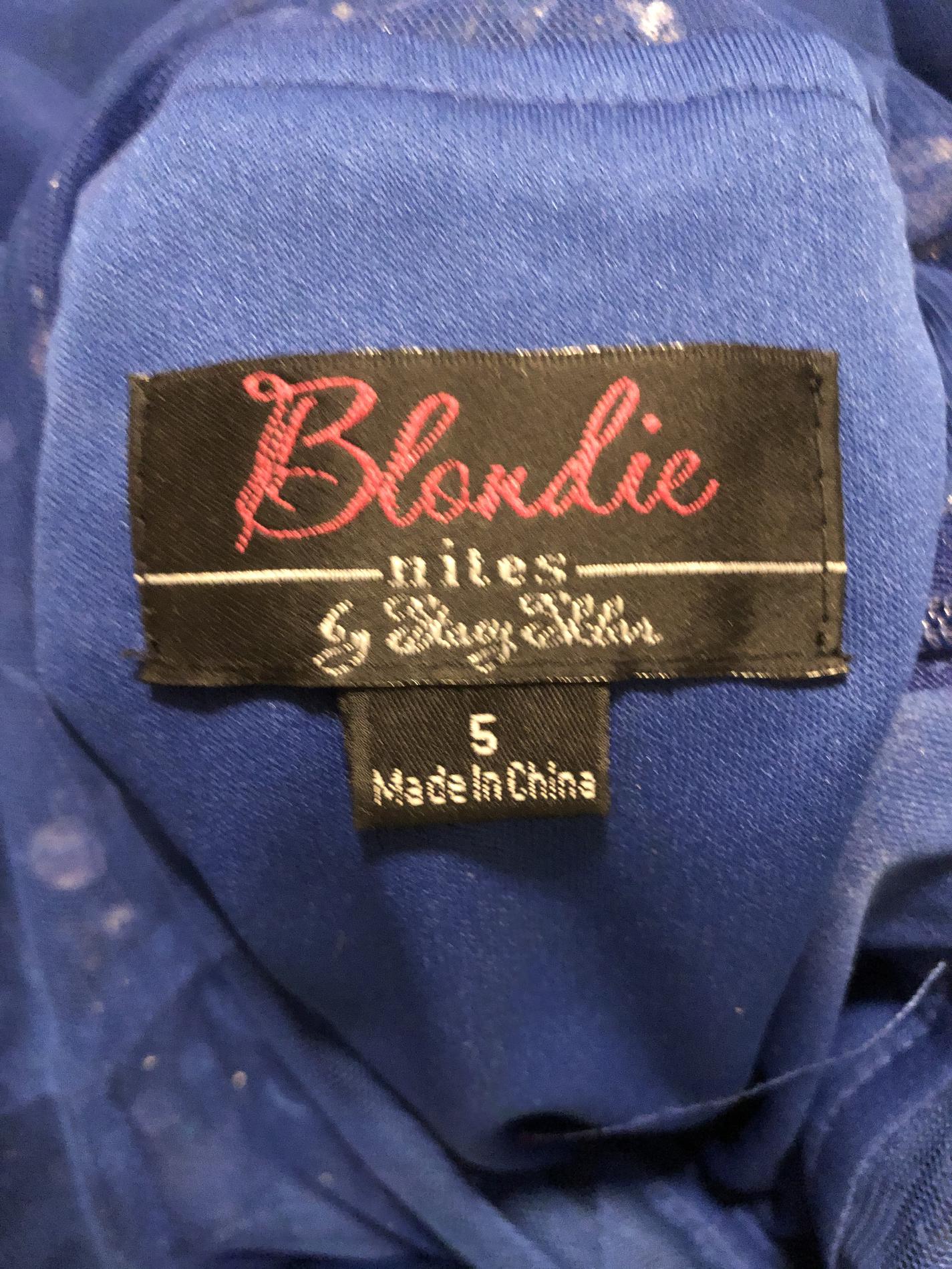 Blondie Nites Size 6 Sheer Blue A-line Dress on Queenly
