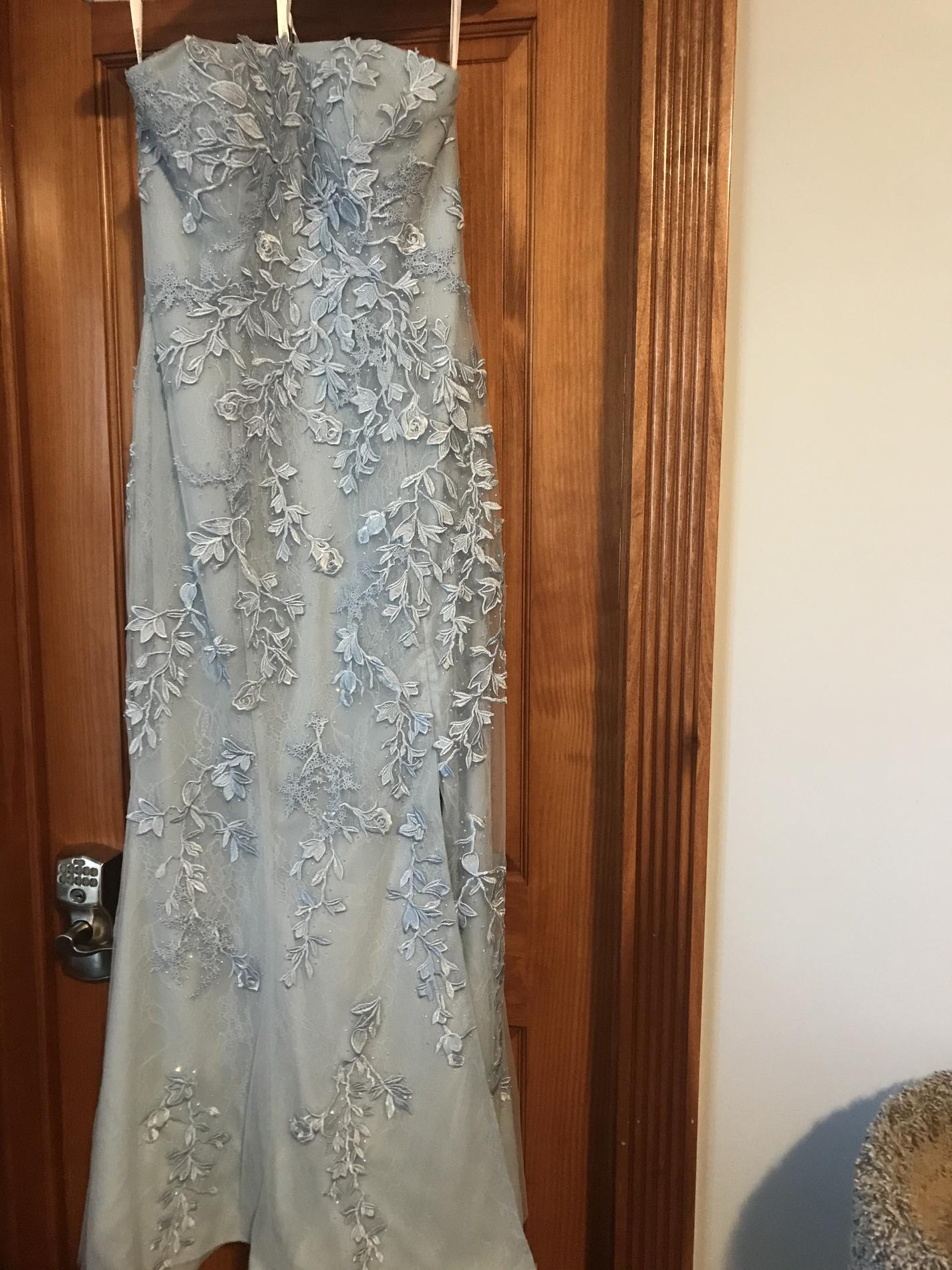 Sherri Hill Size 10 Prom Strapless Light Blue Floor Length Maxi on Queenly