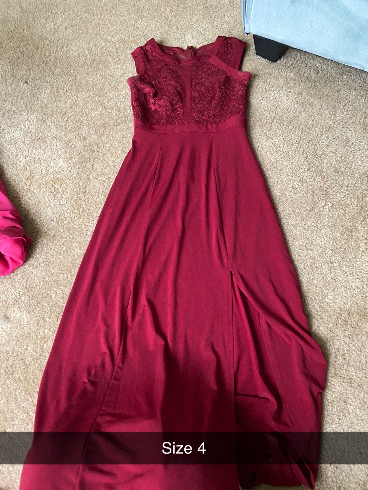 Size 4 Red Floor Length Maxi on Queenly