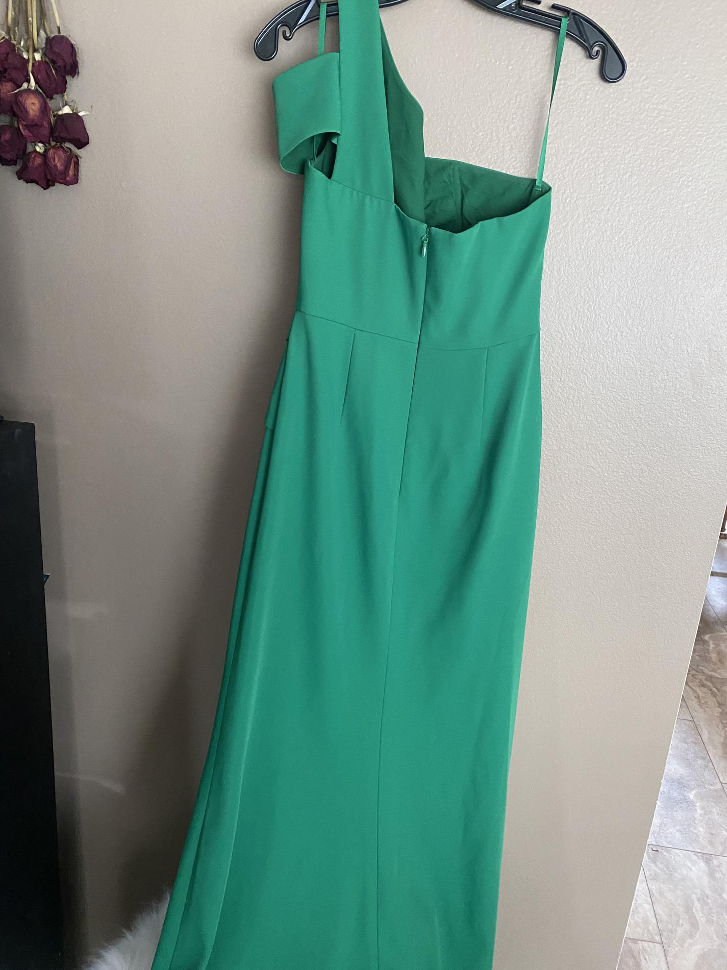 BCBG Size 6 One Shoulder Emerald Green Floor Length Maxi on Queenly