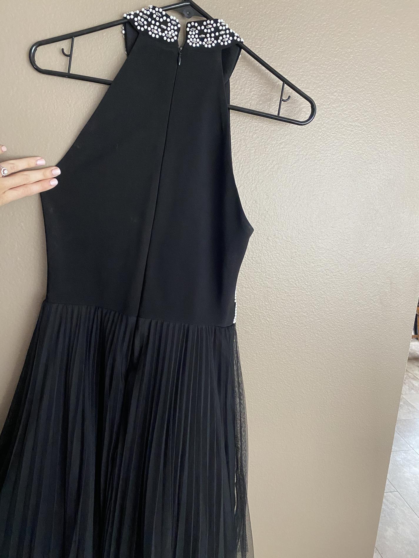 Size 4 Homecoming Halter Black Cocktail Dress on Queenly