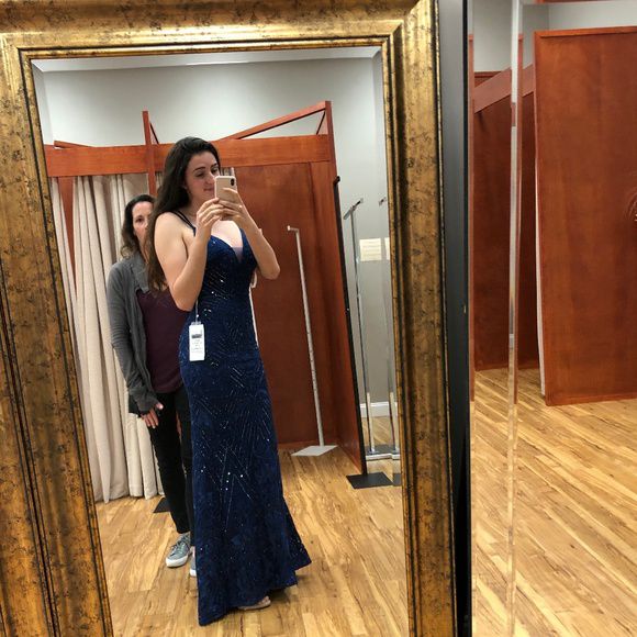 Ellie Wilde Size 2 Blue Mermaid Dress on Queenly