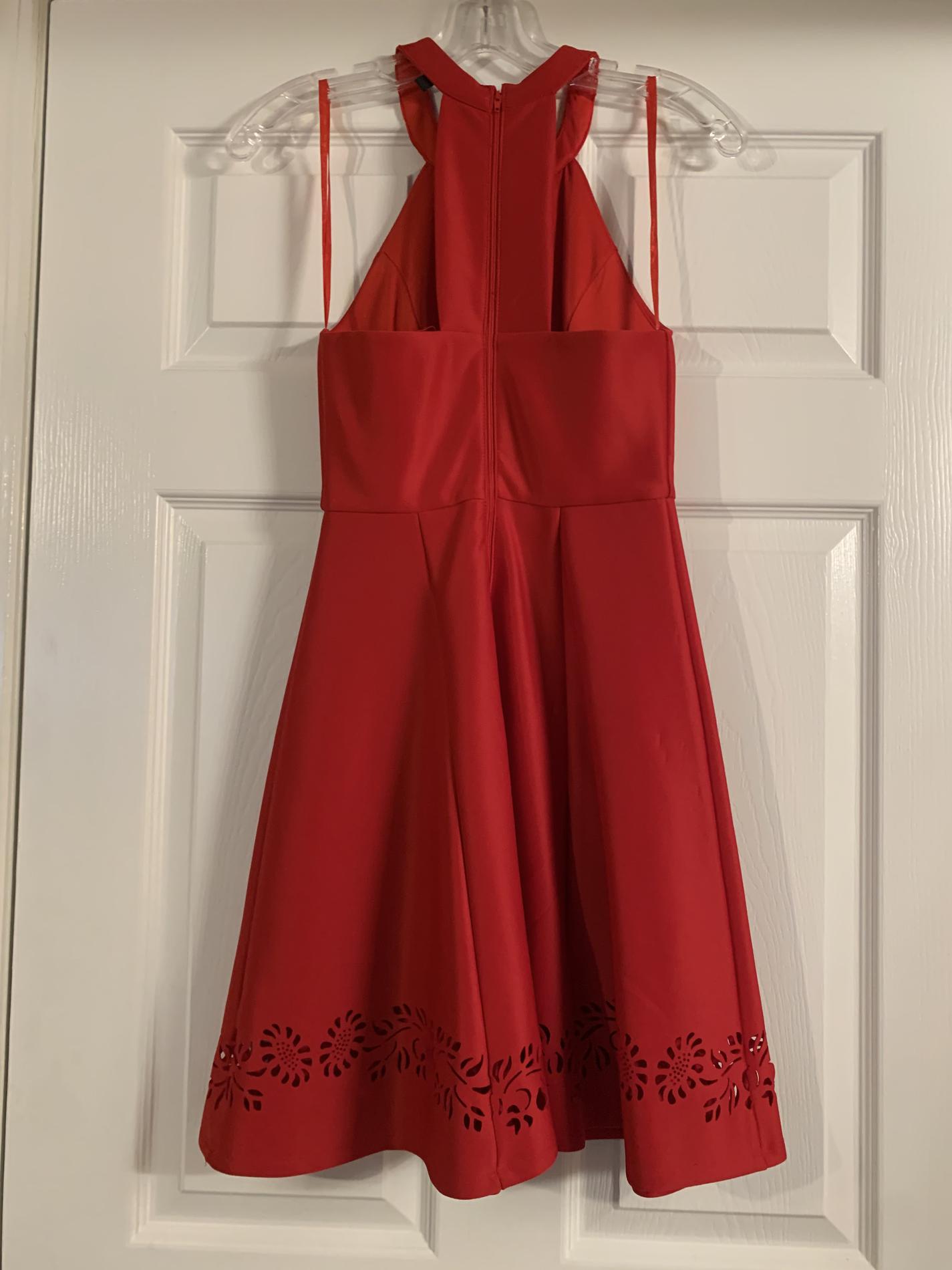 Sequin Hearts Red Size 2 Flare Homecoming Wedding Guest Holiday Cocktail Dress on Queenly