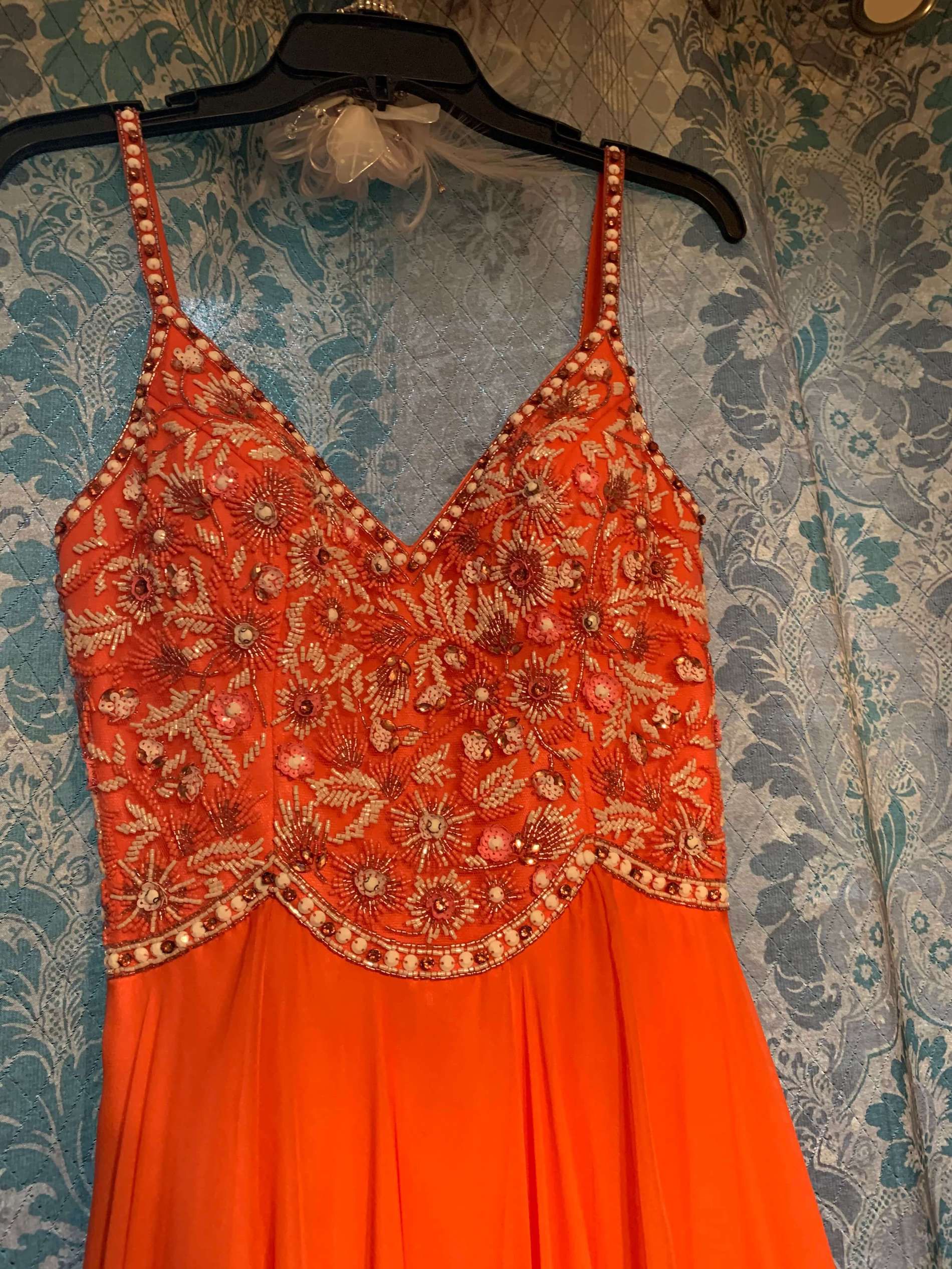 Sherri Hill Size 6 Coral A-line Dress on Queenly