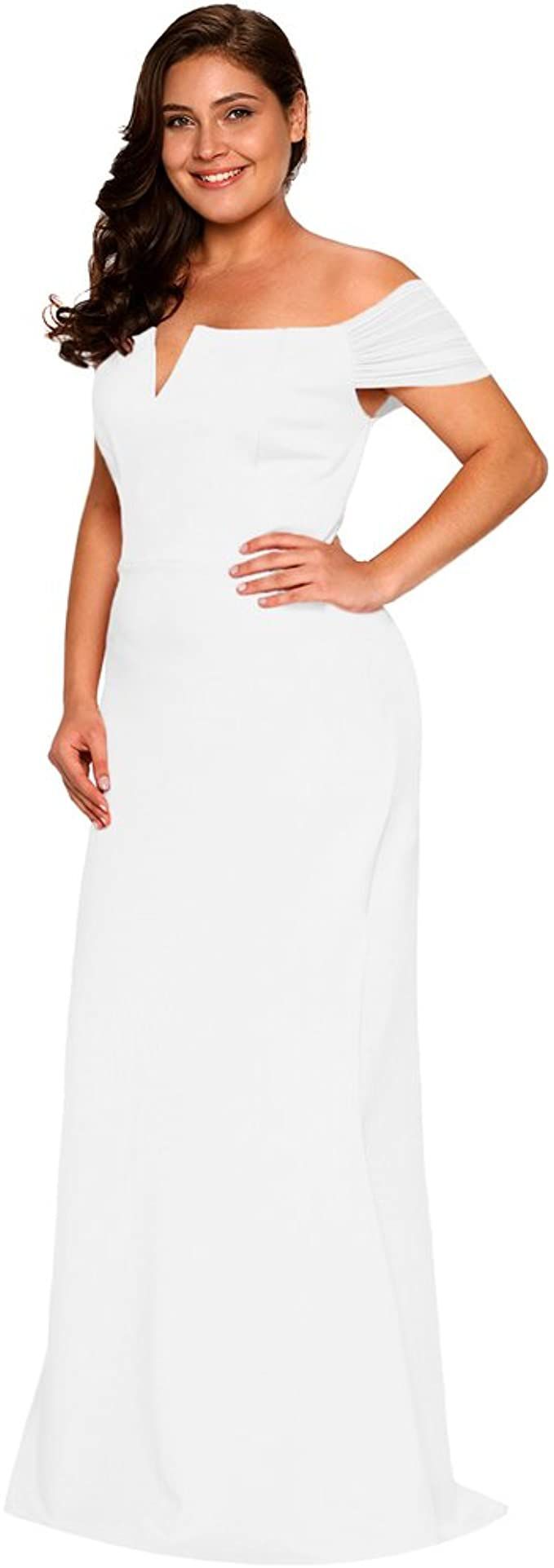Style B073L9K7WH Lalagen Plus Size 20 Wedding White Mermaid Dress on Queenly