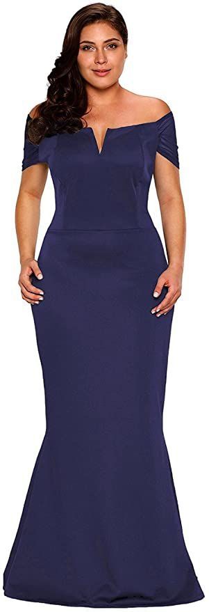 Style B073L9K7WH Lalagen Plus Size 18 Prom Plunge Navy Blue Mermaid Dress on Queenly