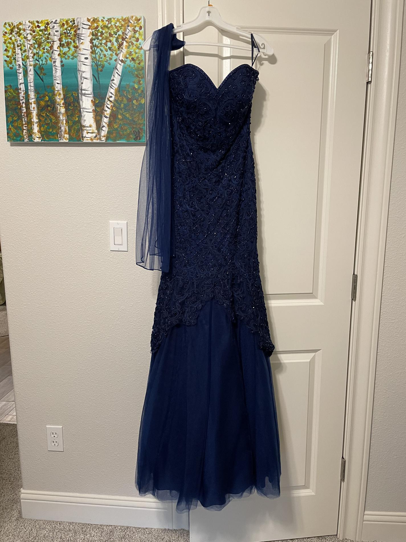 Size 2 Blue Floor Length Maxi on Queenly