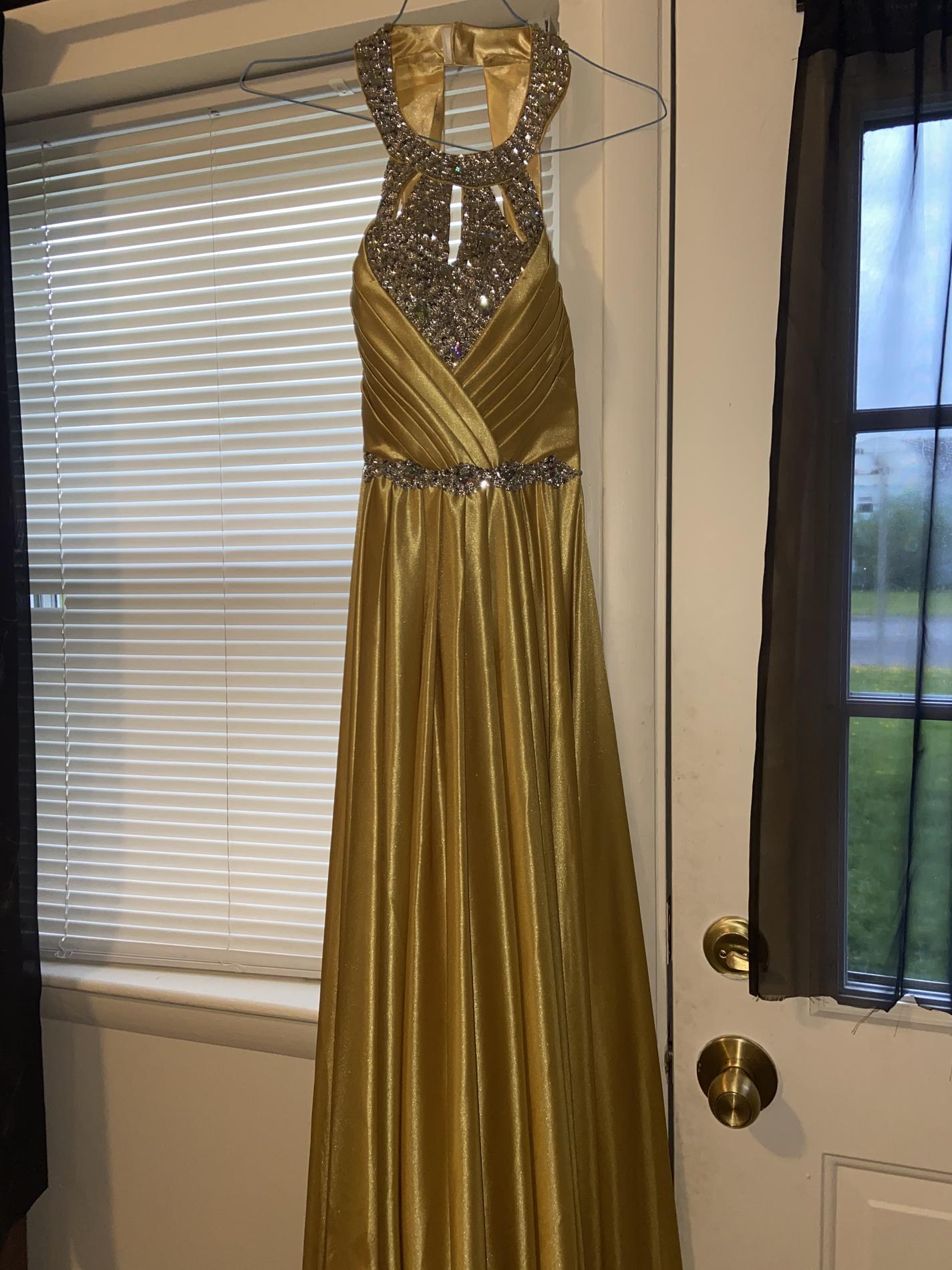 Gold Size 6 Straight Dress on Queenly