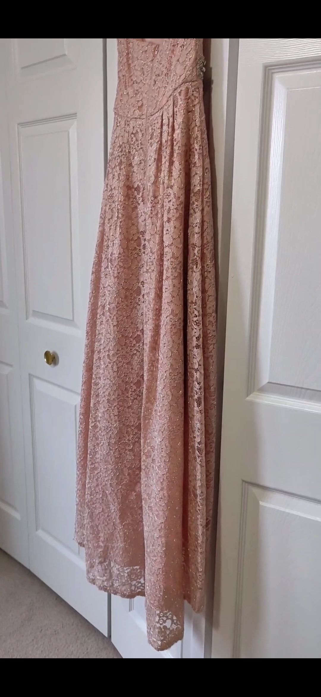 Size 0 Strapless Pink A-line Dress on Queenly