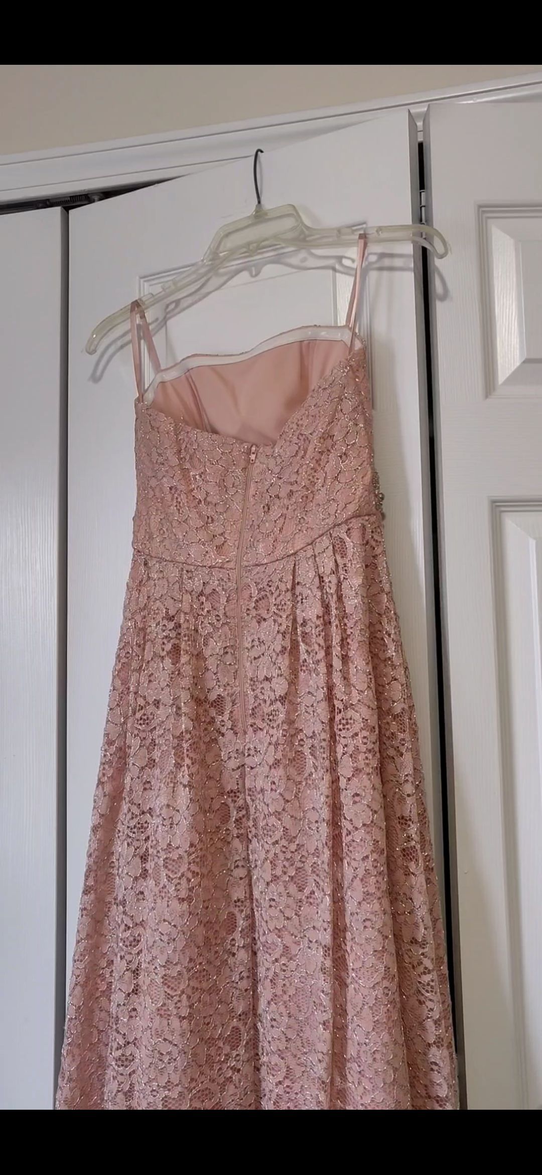 Size 0 Strapless Pink A-line Dress on Queenly