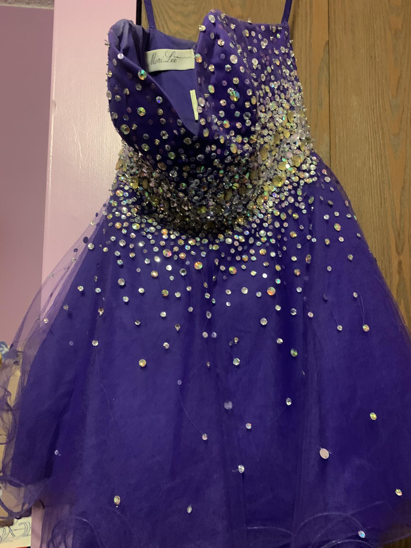 MoriLee Size 6 Purple A-line Dress on Queenly