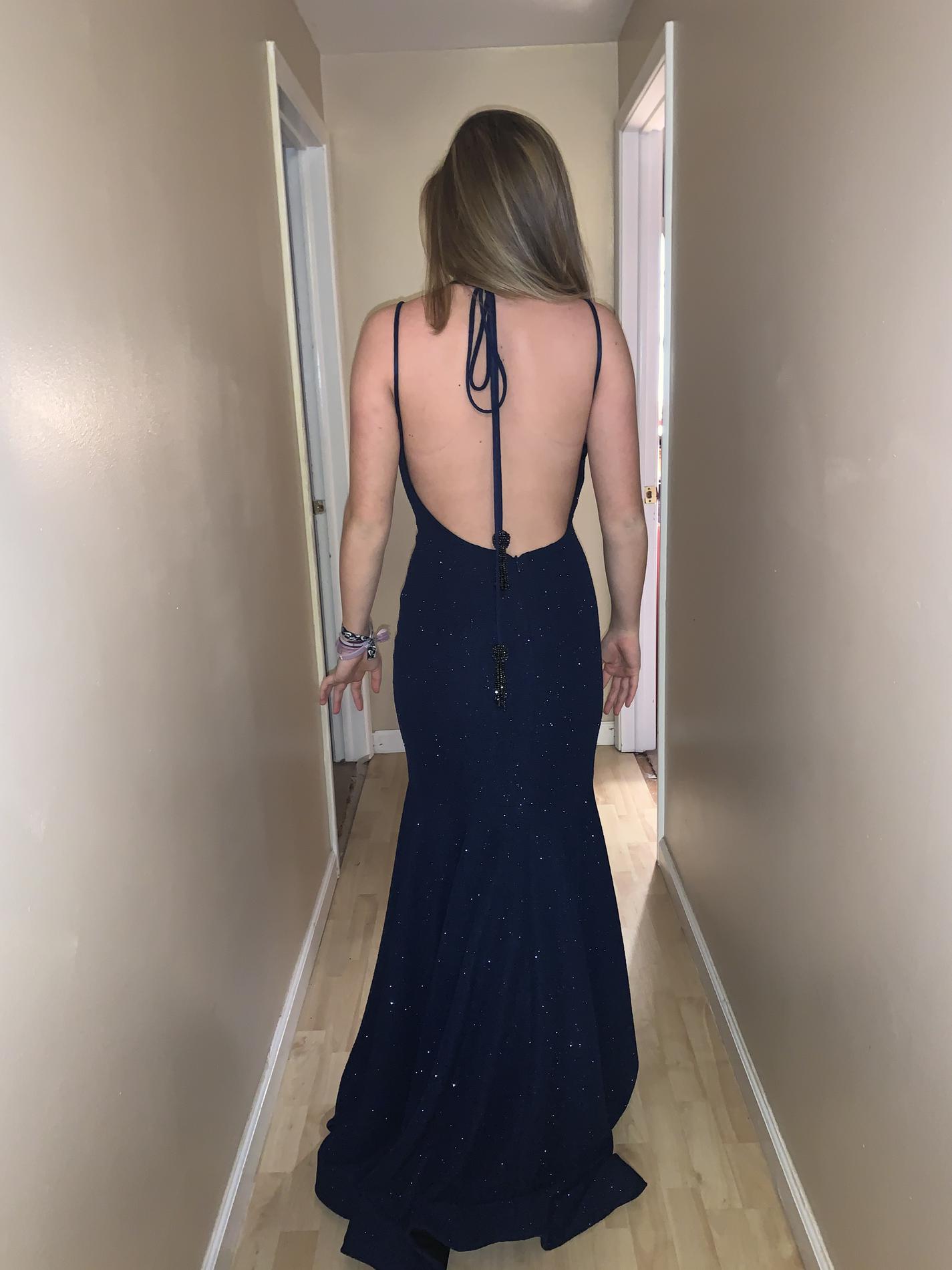 Jovani Size 4 Prom Navy Blue Mermaid Dress on Queenly
