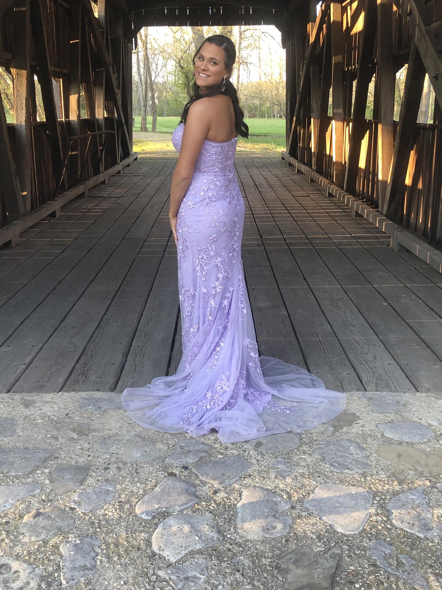 Size 8 Prom Strapless Light Purple Floor Length Maxi on Queenly
