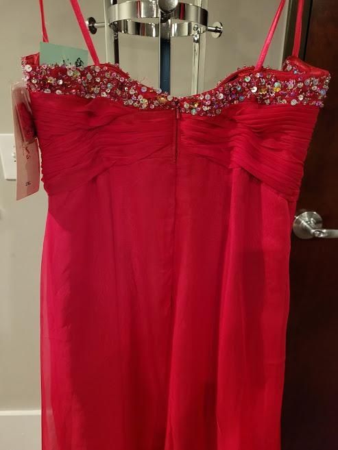 Style 5244 Lets Fashion Plus Size 16 Prom Strapless Sequined Hot Pink Floor Length Maxi on Queenly