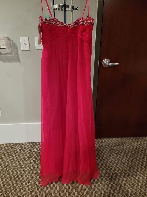 Style 5244 Lets Fashion Plus Size 16 Prom Strapless Sequined Hot Pink Floor Length Maxi on Queenly