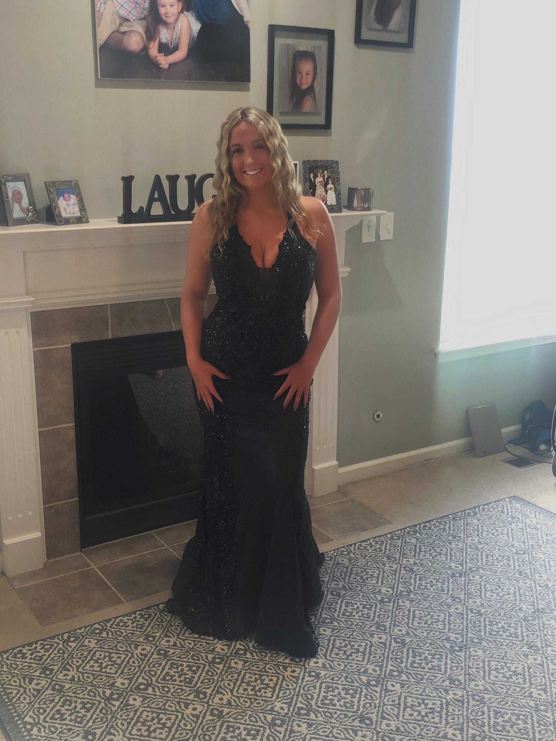 Ellie Wilde Size 12 Black Mermaid Dress on Queenly