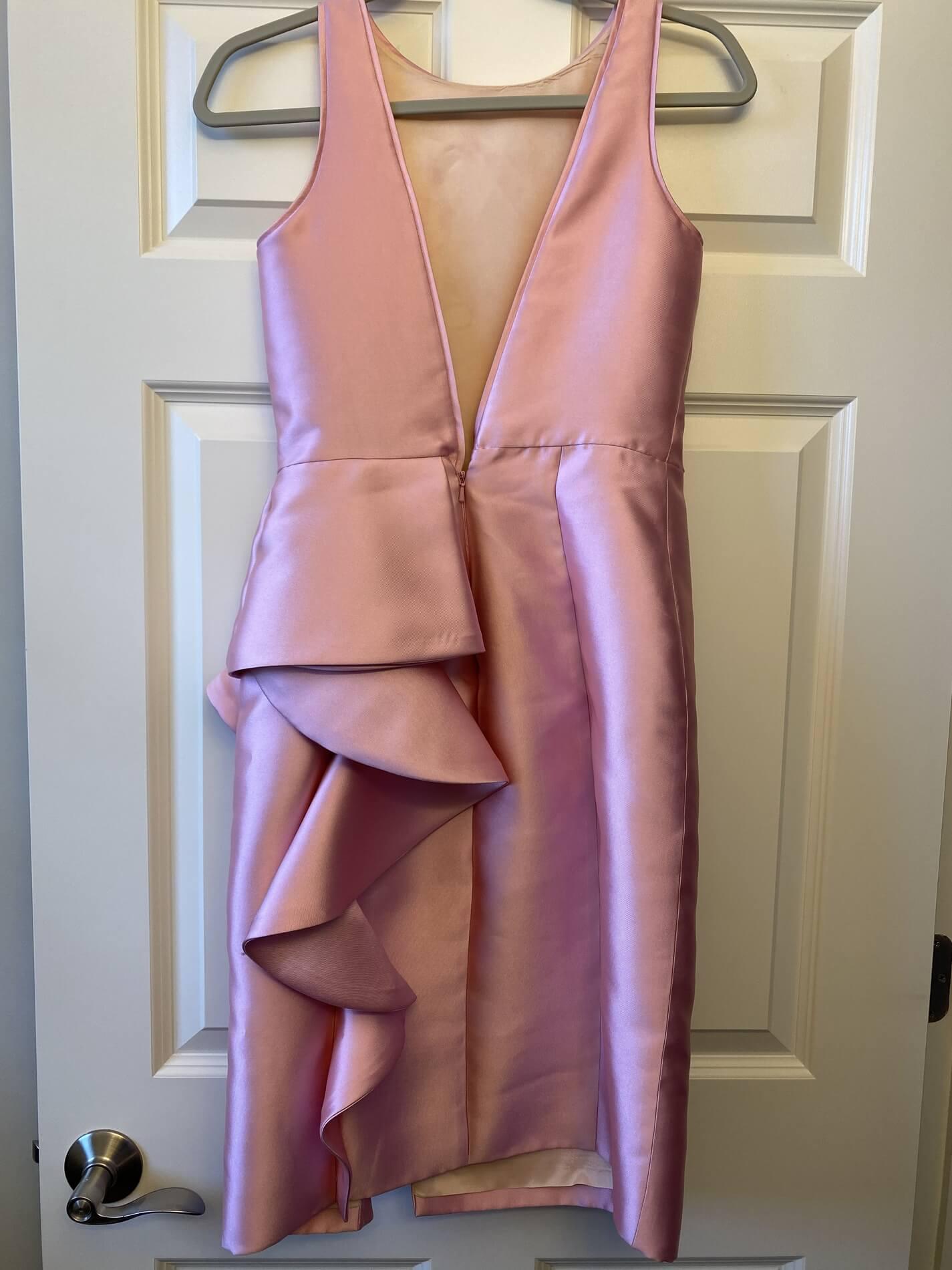 Size 4 Bridesmaid Satin Light Pink Cocktail Dress on Queenly