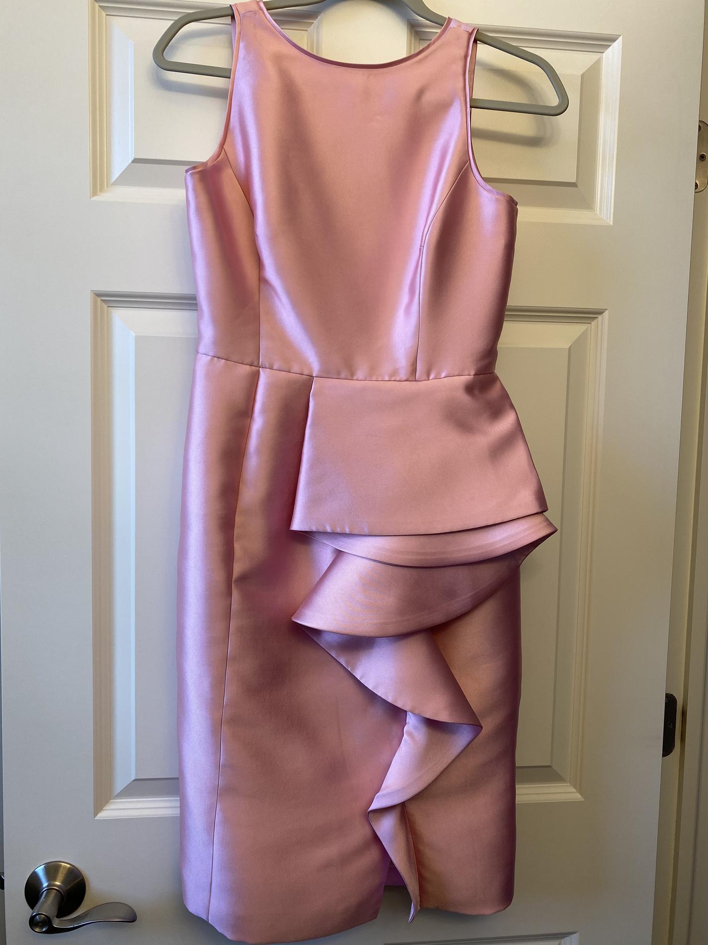 Size 4 Bridesmaid Satin Light Pink Cocktail Dress on Queenly