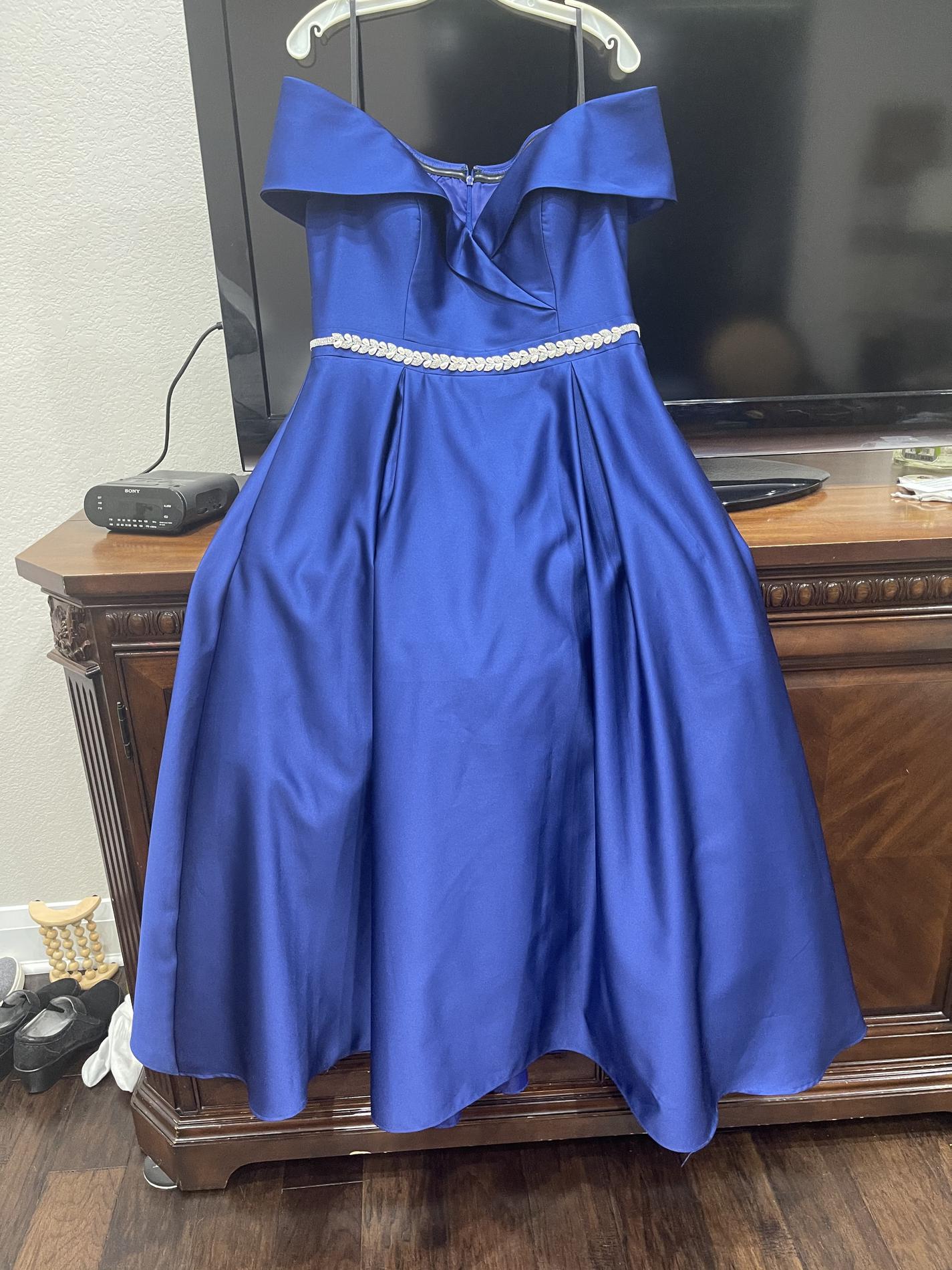 Size 12 Blue Dress With Train on Queenly