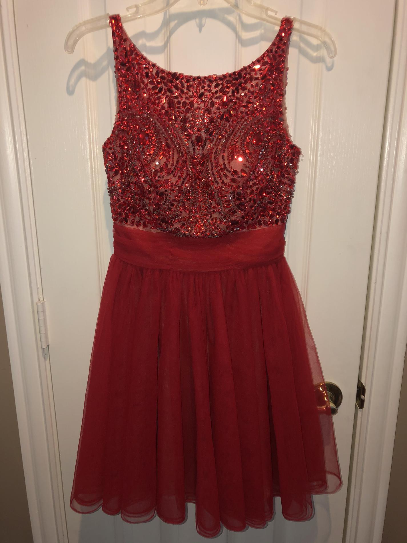 Sherri Hill Red Size 2 Holiday Cocktail Dress on Queenly