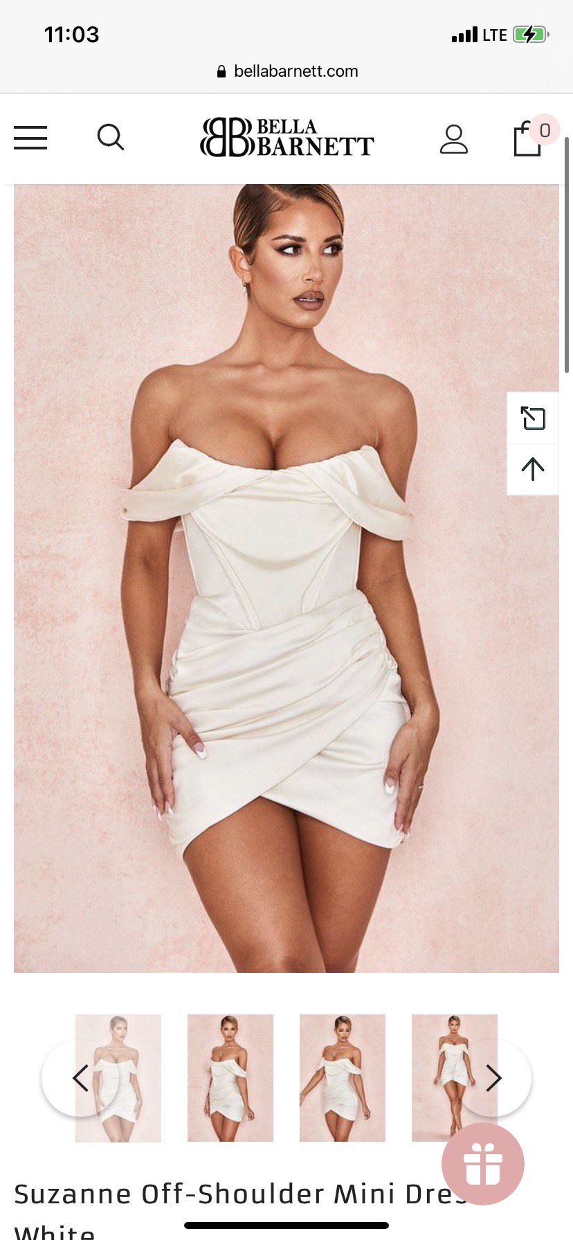 Bella Barnett Size 2 Nightclub Off The Shoulder White Cocktail Dress on Queenly