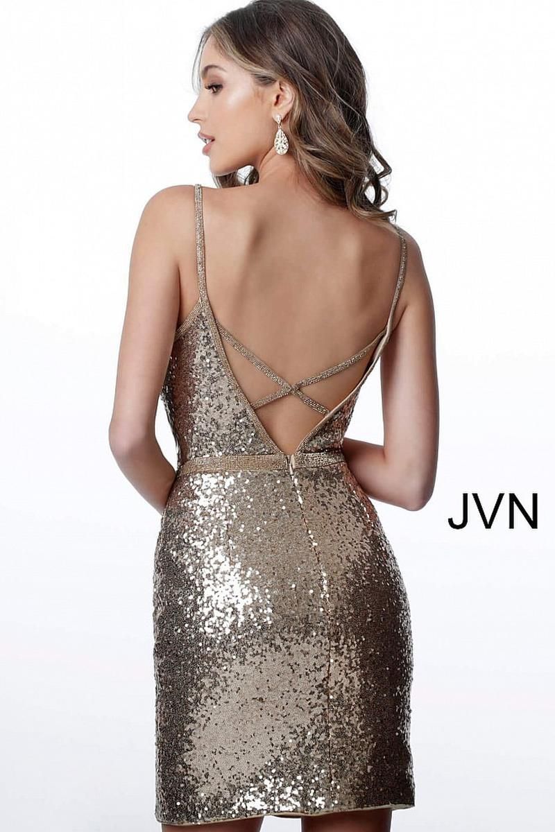 Style JVN2091 Jovani Size 00 Prom Gold Cocktail Dress on Queenly