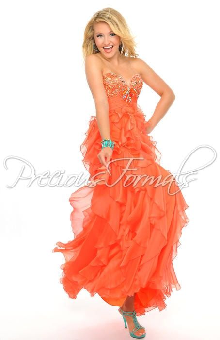 Style P20941 Precious Formals Orange Size 12 Plus Size Straight Dress on Queenly