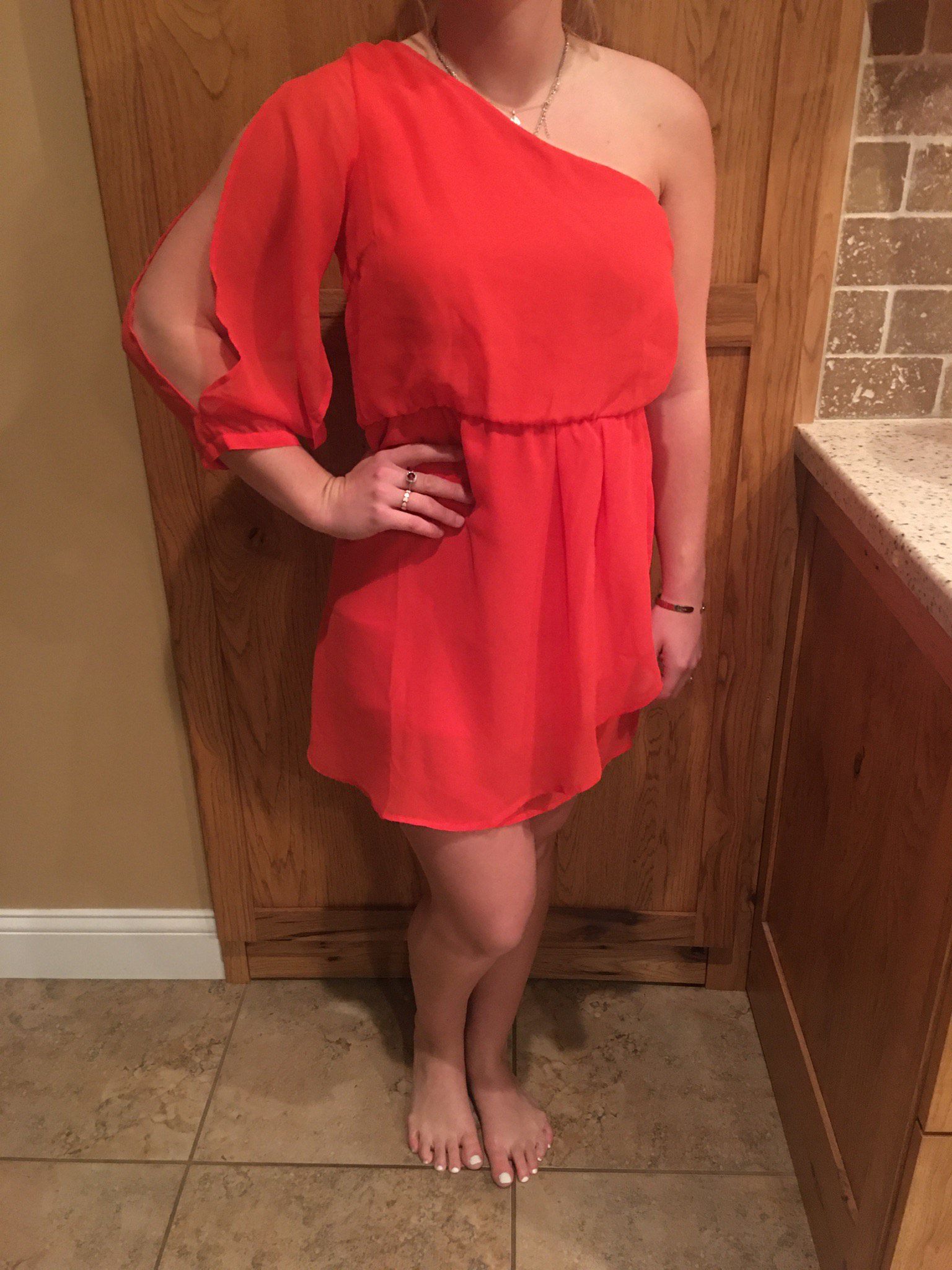 Size 2 Orange A-line Dress on Queenly