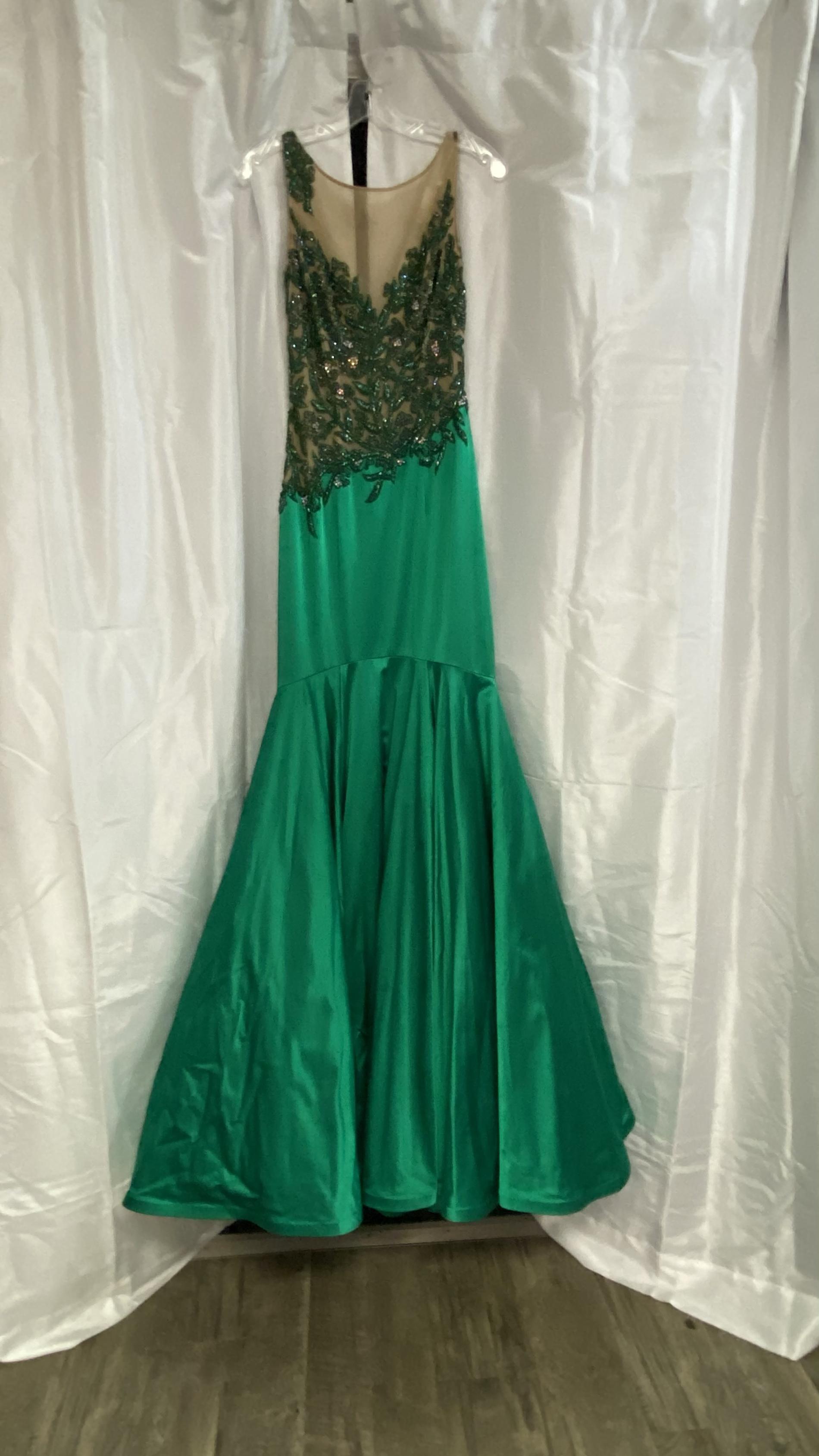 Sherri Hill Size 6 Sequined Green Mermaid Dress on Queenly