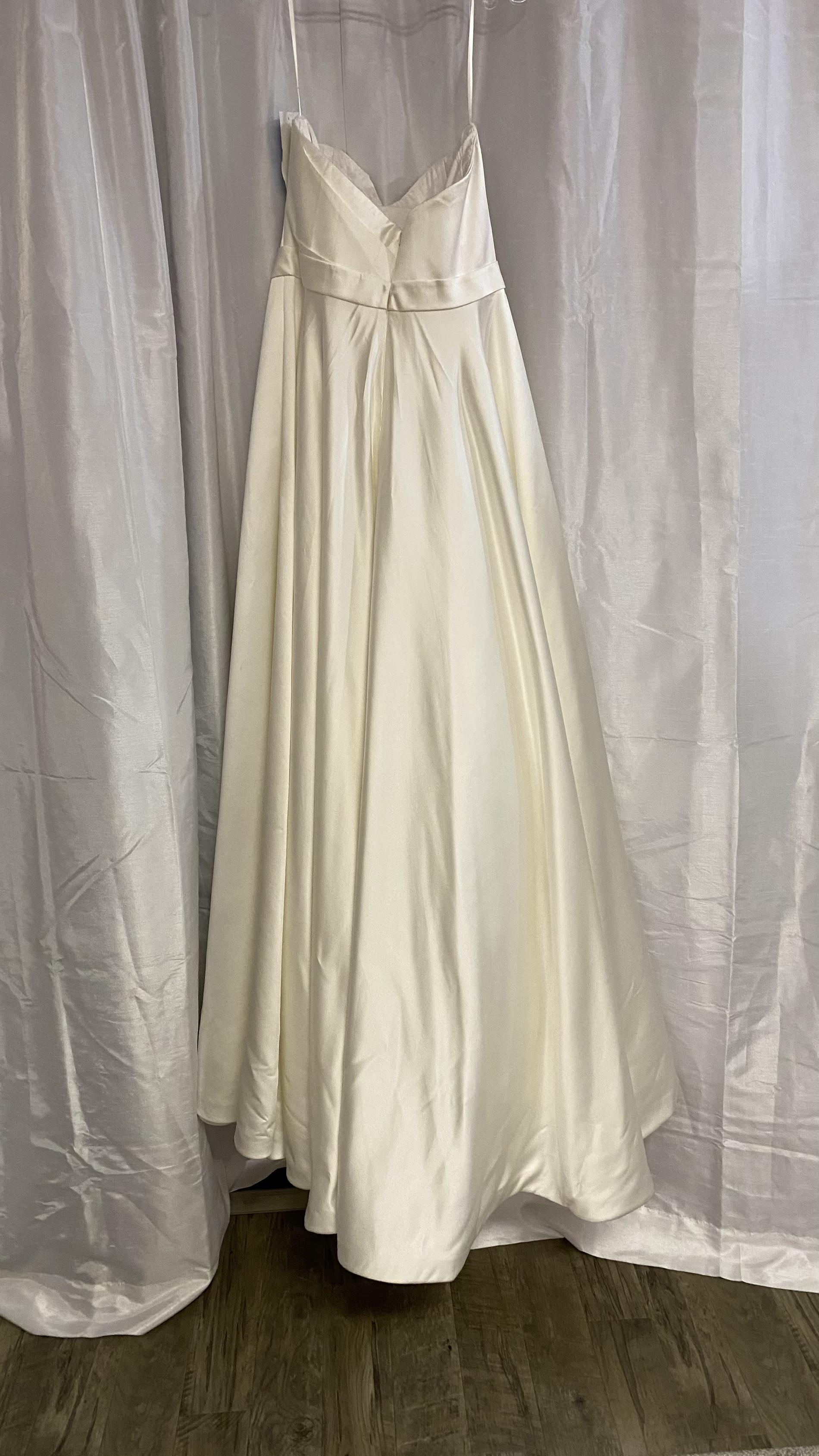 Ashley Lauren Size 10 Strapless Sequined White Ball Gown on Queenly