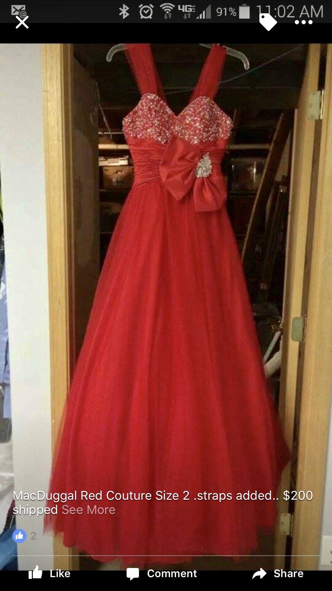 Mac Duggal Size 2 Strapless Red Ball Gown on Queenly