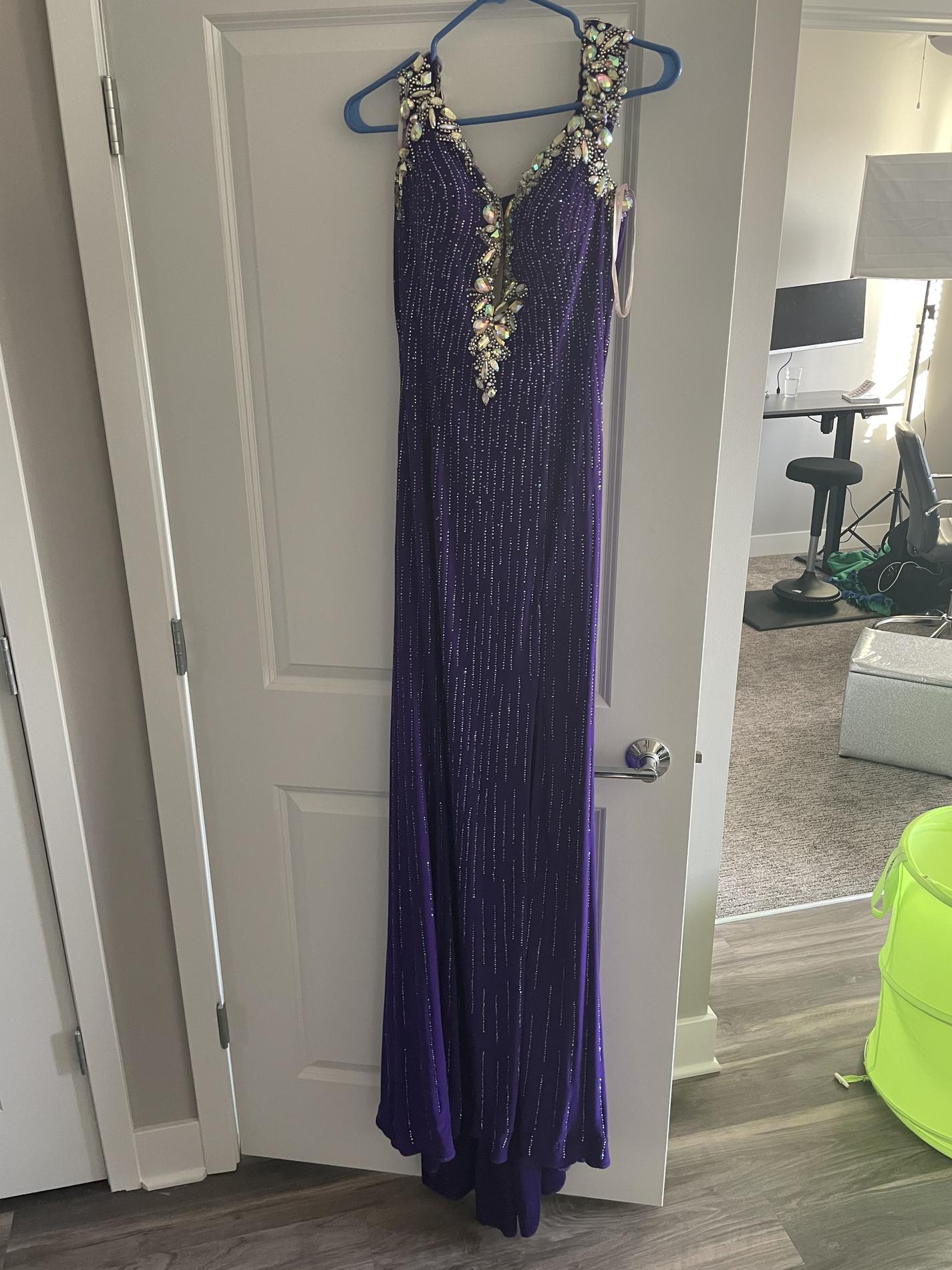 Size 6 Pageant Purple Side Slit Dress on Queenly