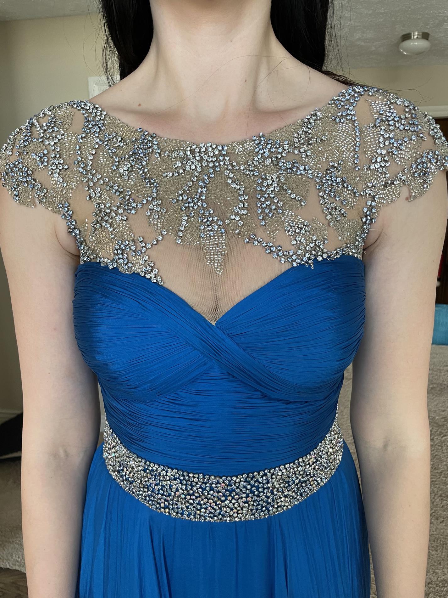 Custom Sherri Hill Size 4 Pageant Blue Ball Gown on Queenly