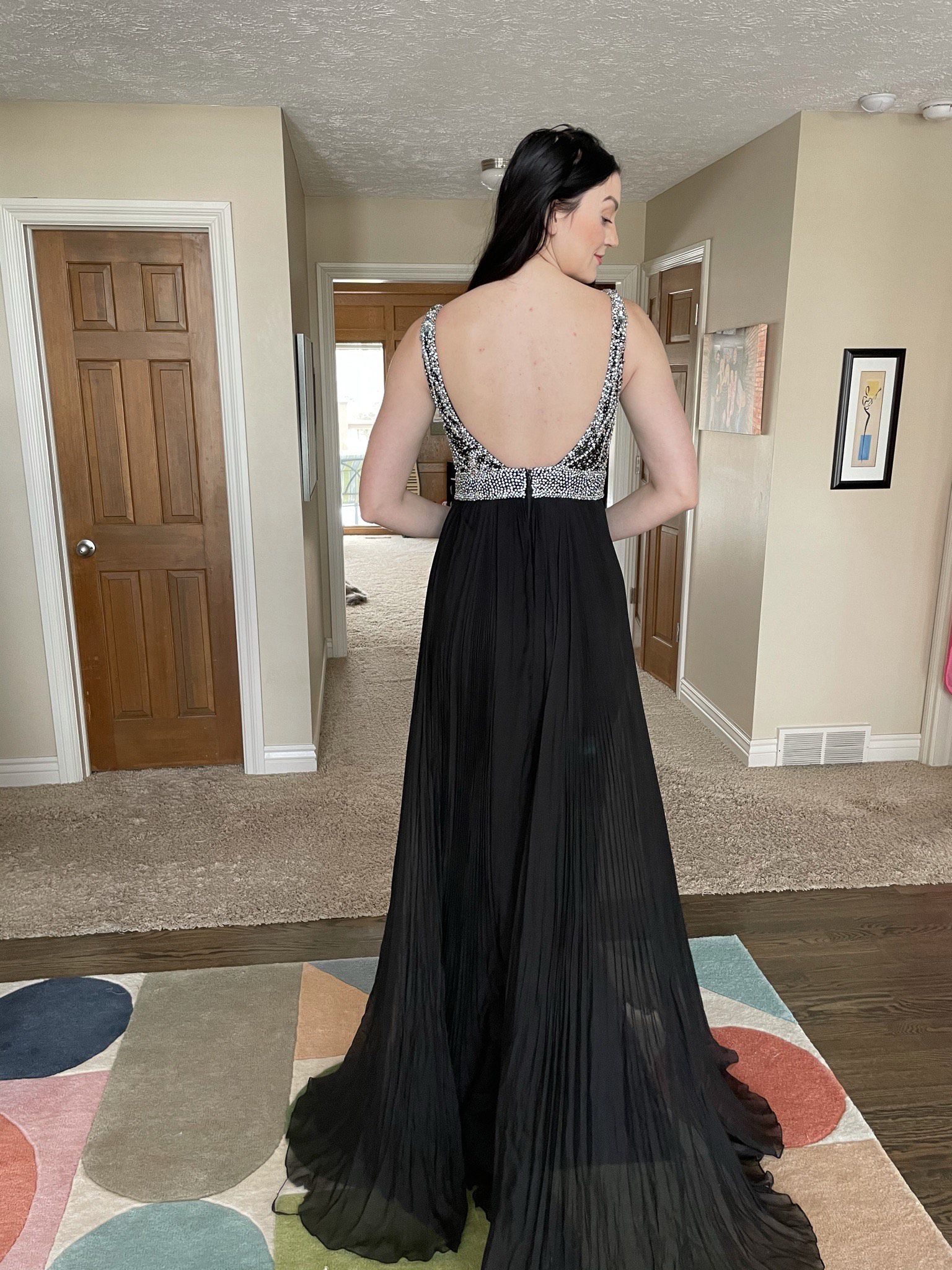 Size 6 Pageant Black Floor Length Maxi on Queenly