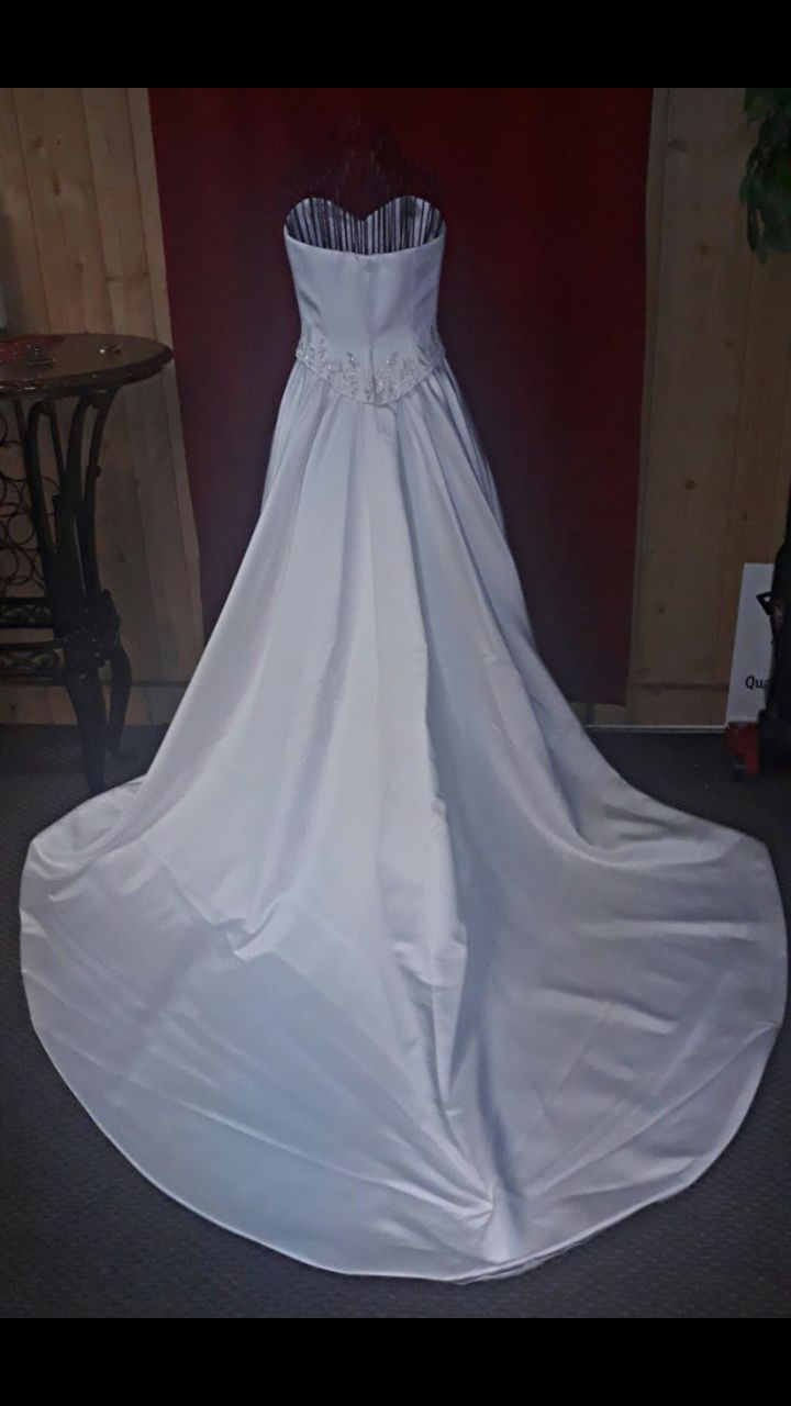 Demetrios Size 6 Wedding Strapless Sequined White Ball Gown on Queenly