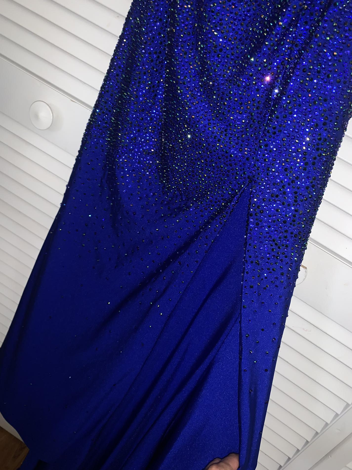 Sherri Hill Size 2 Prom Sequined Royal Blue Mermaid Dress on Queenly