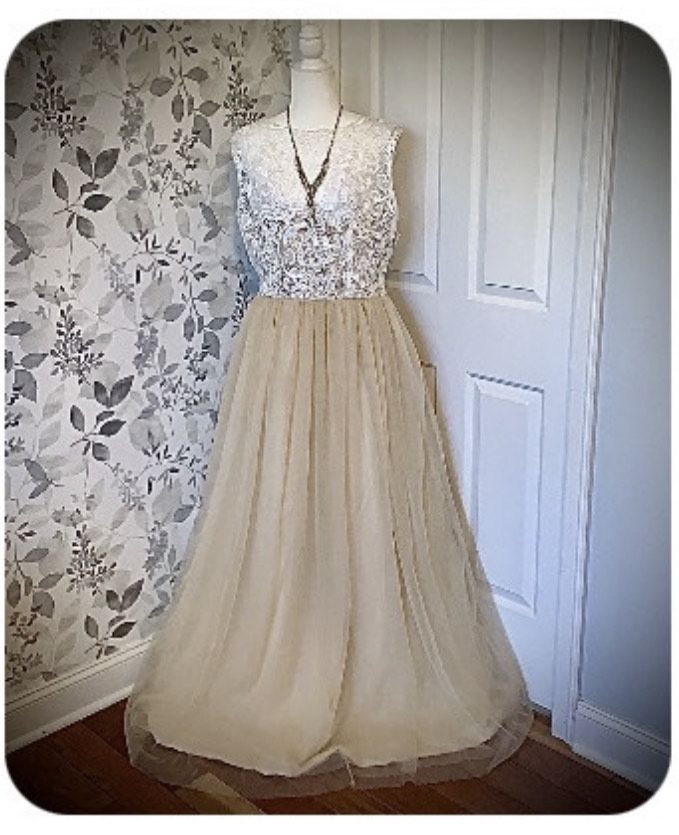 Plus Size 20 Nude Ball Gown on Queenly