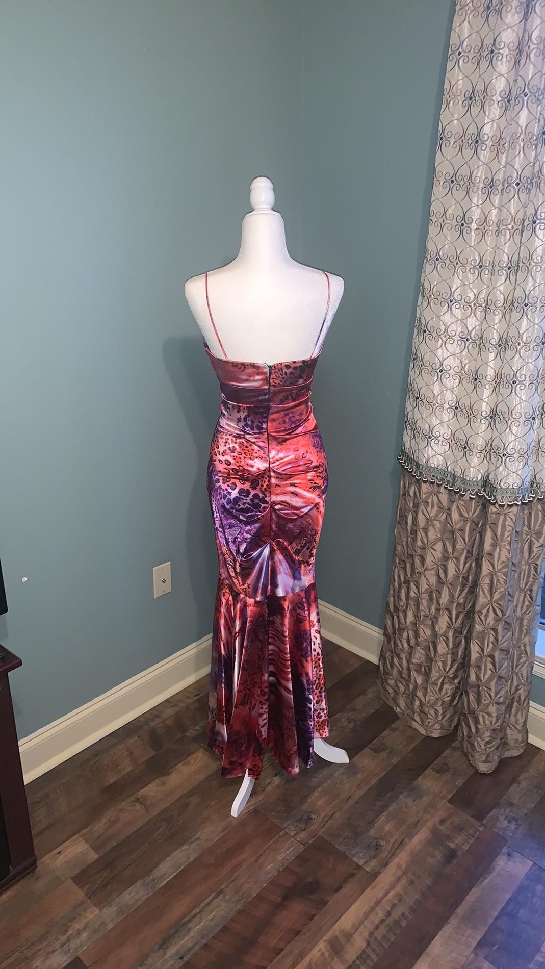 Size 2 Satin Multicolor Mermaid Dress on Queenly