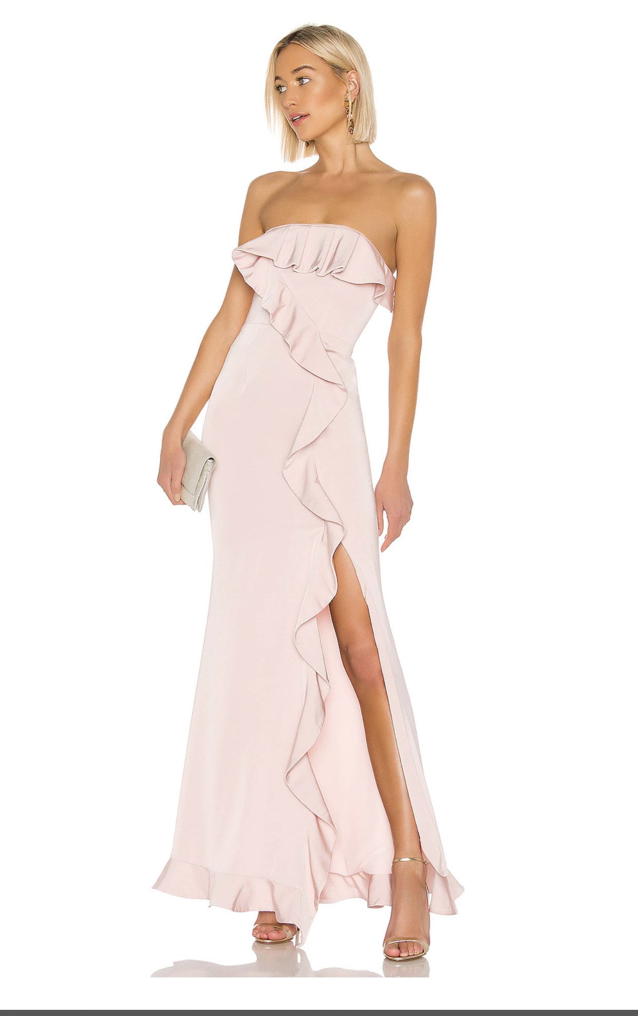 Revolve Size 0 Wedding Guest Pink Floor Length Maxi on Queenly