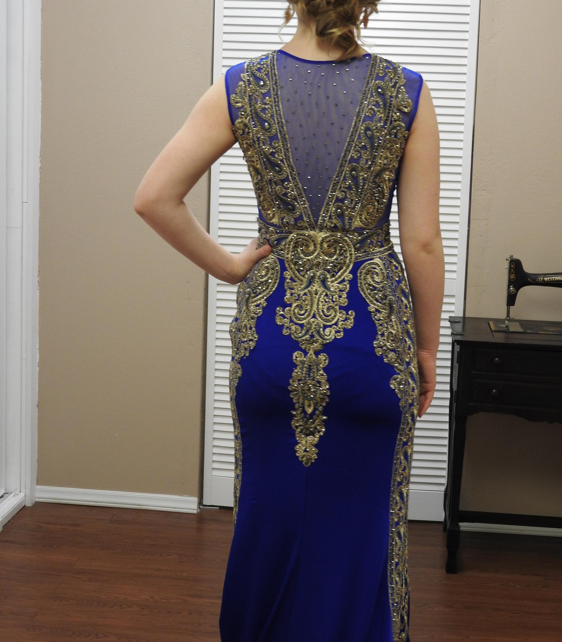 Larissa Couture LV Size 6 Blue A-line Dress on Queenly