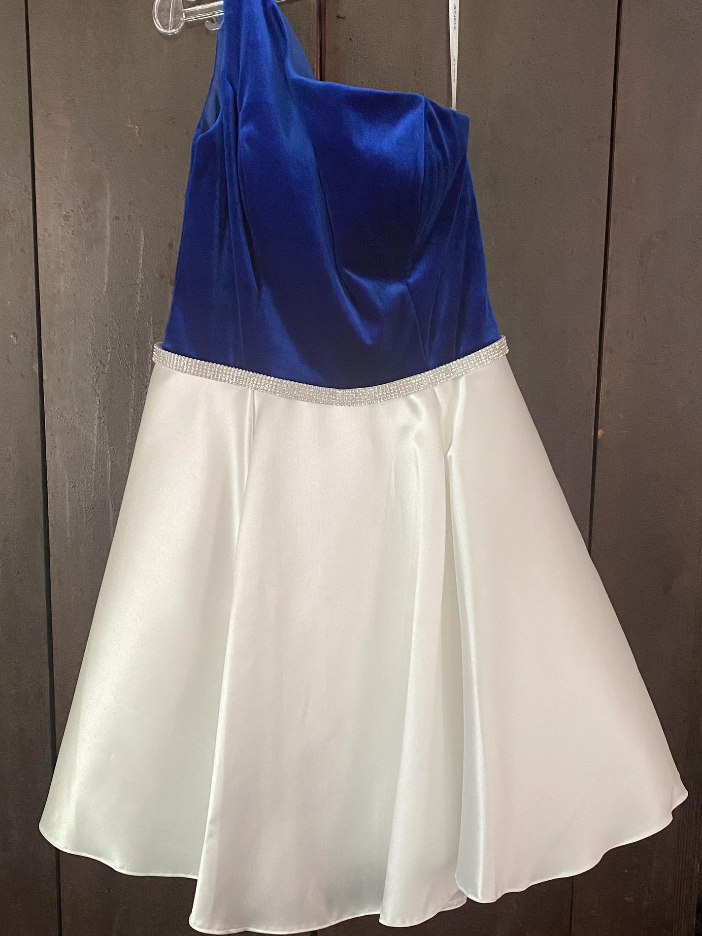 Size 10 Homecoming Velvet Royal Blue Cocktail Dress on Queenly