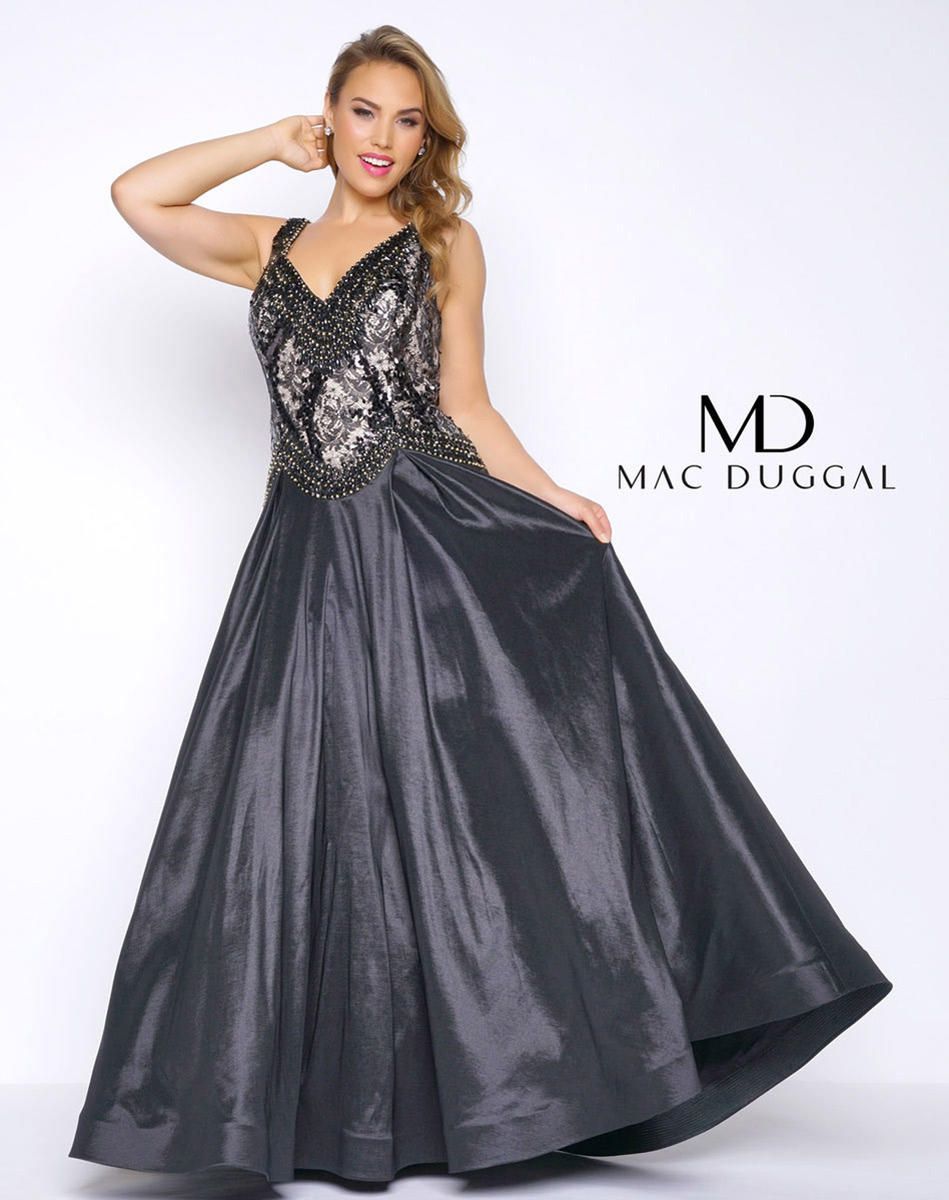 Style 77181F Mac Duggal Size 14 Prom Lace Black A-line Dress on Queenly