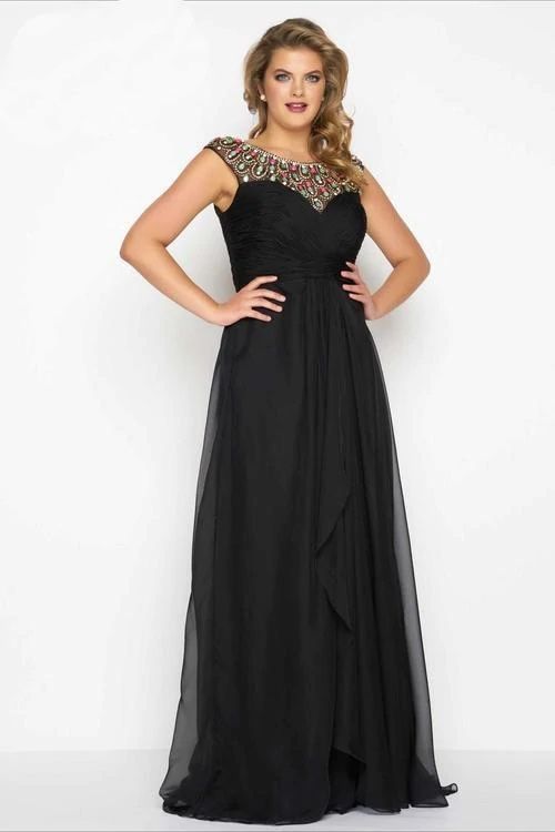 Style 65974F Mac Duggal Plus Size 30 Prom Cap Sleeve Satin Light Green Floor Length Maxi on Queenly