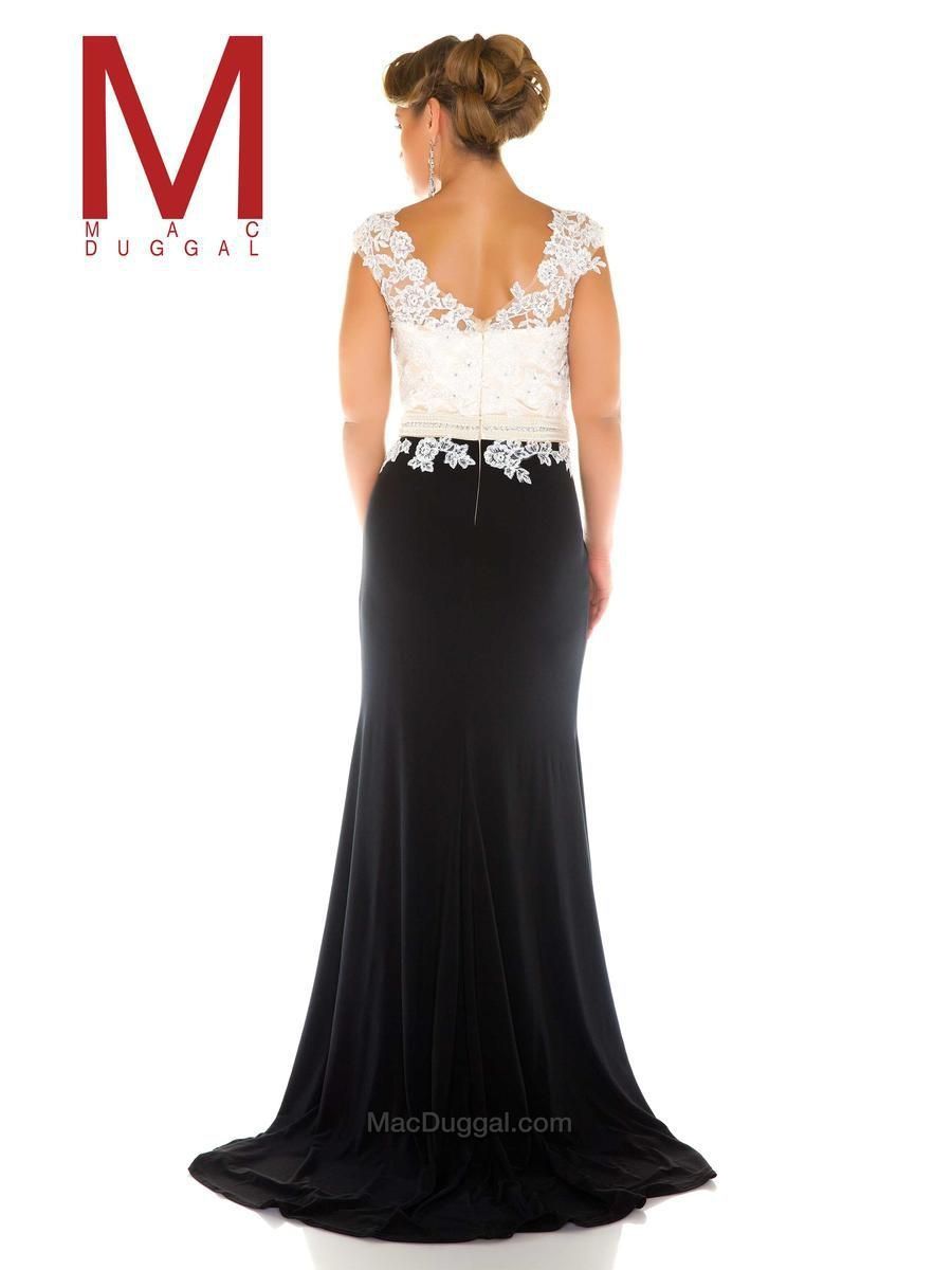 Style 77007F Mac Duggal Black Size 30 Tall Height Plus Size Side slit Dress on Queenly