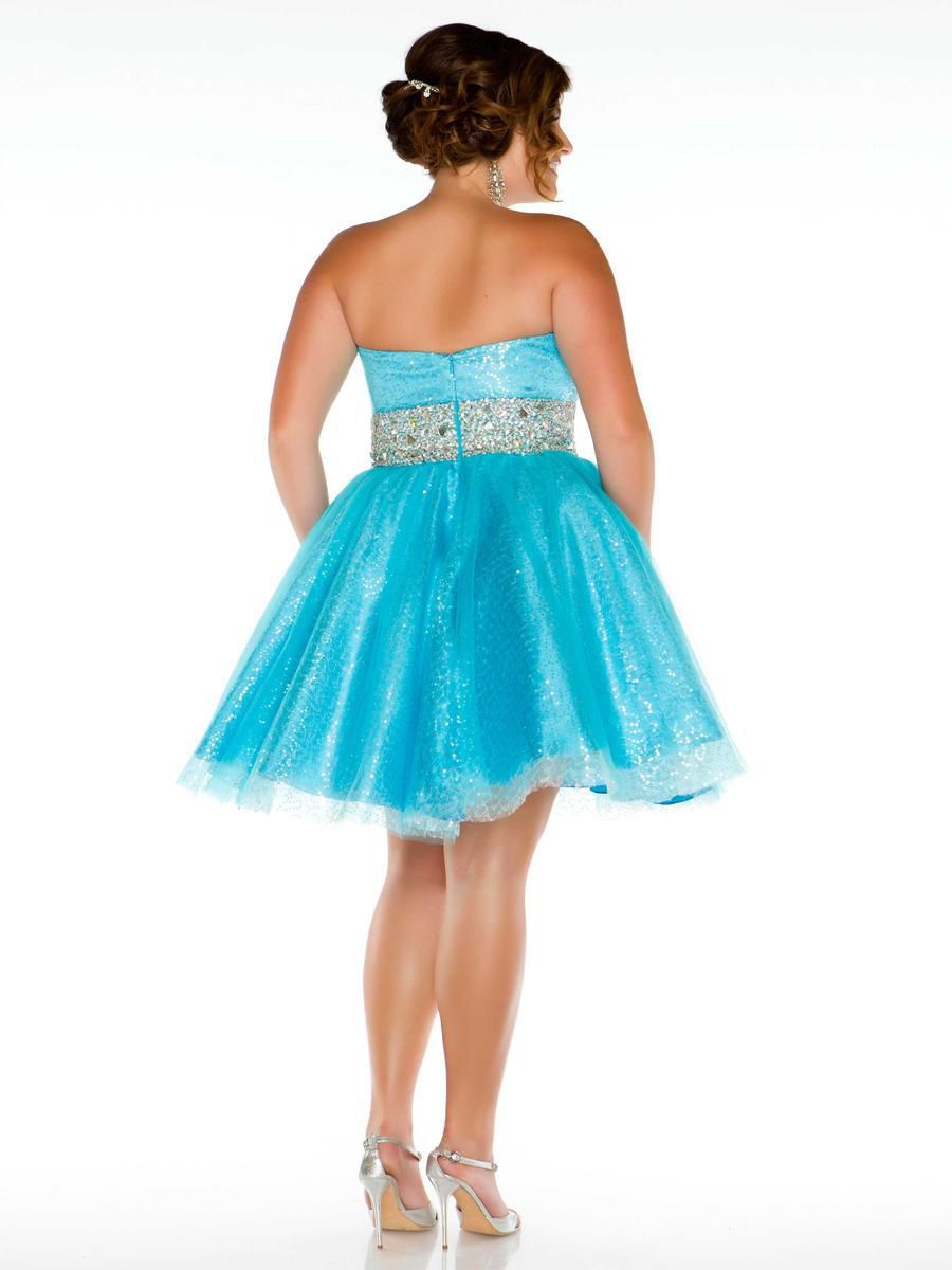 Style 64378F Mac Duggal Nude Size 20 Strapless Quinceanera Plus Size Cocktail Dress on Queenly